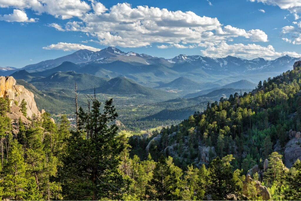 Colorado mountain valley vista, Rocky Mountain building site